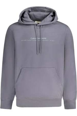 Calvin Klein Bluzy, Mężczyzna, Niebieski, S, Bawełna, Niebieska bawełniana bluza