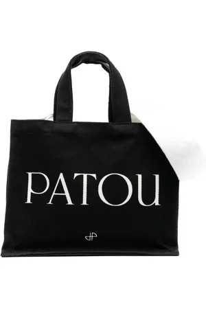 Patou Torebki, Kobieta, Czarny, ONE SIZE, Torba z nadrukiem logo w czarno-białym