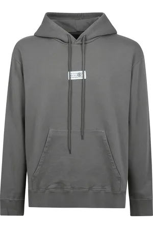 Maison Margiela Bluzy, Mężczyzna, Szary, L, Bluza z kapturem i długimi rękawami z logo