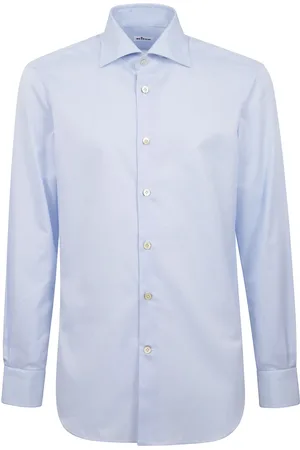 Kiton Koszule, Mężczyzna, Niebieski, L, Koszula Regular Fit z francuskim kołnierzem