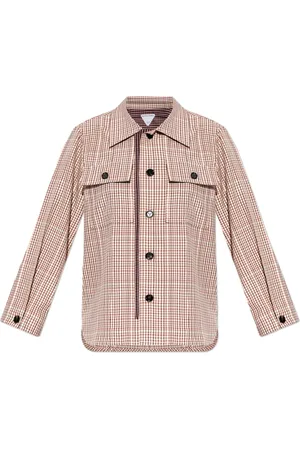 Bottega Veneta Bluzki, Kobieta, Czerwony, S, Poliester, Koszula w kratę