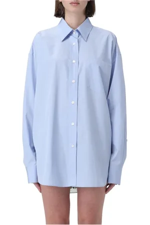 Stella McCartney Bluzki, Kobieta, Niebieski, XS, Niebieska Koszula z Poplinu Elegancki Krój