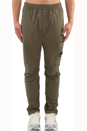 C.P. Company Spodnie, Mężczyzna, Zielony, M, Nylon, Nylonowe spodnie z kieszeniami