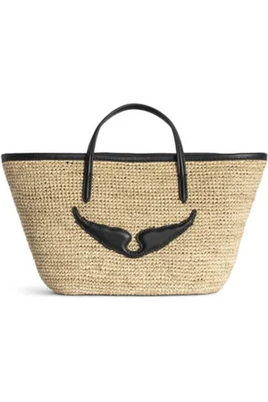 Zadig & Voltaire Torebki, Kobieta, Beżowy, ONE SIZE, Koszyk Mini Wings w beżowej rafii