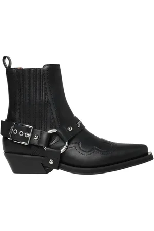 Ganni Buty, Kobieta, Czarny, 37 EU, Western Style Botki