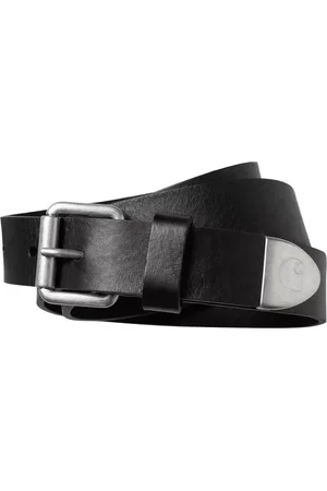 Carhartt Akcesoria, unisex, Czarny, M, Skóra, Elegancki czarny pasek skórzany Gun Metal
