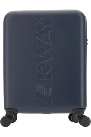 K-Way Walizki, Mężczyzna, Niebieski, ONE SIZE, Modna torba kabinowa z dużym logo i zamkiem TSA