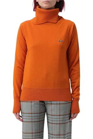 Vivienne Westwood Swetry, Kobieta, Pomarańczowy, L, Pomarańczowy Sweter z golfem