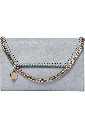 Stella McCartney Torebki, Kobieta, Niebieski, ONE SIZE, Niebieska Portmonetka z Łańcuchem