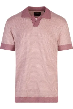 HUGO BOSS Koszulki, Mężczyzna, Różowy, M, Bawełna, Różowa Koszulka Polo Bawełna Len Jedwab