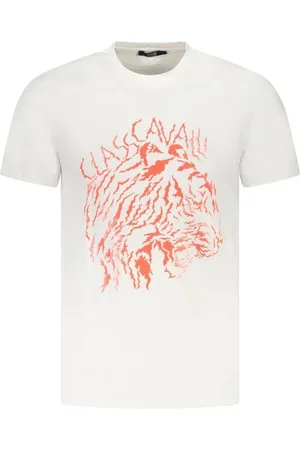 Roberto Cavalli Koszulki, Mężczyzna, Biały, XL, Biała Bawełniana T-shirt z okrągłym dekoltem