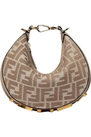 Fendi Torebki, Kobieta, Beżowy, ONE SIZE, Pomarańczowa Torba na Ramię w Kształcie Półksiężyca