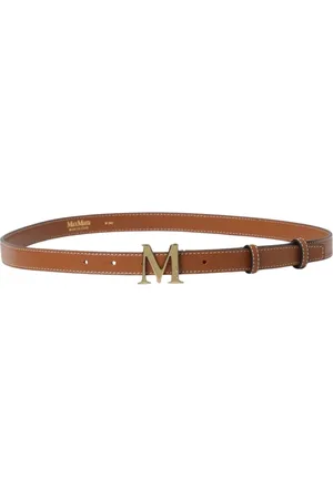 Max Mara Akcesoria, Kobieta, brązowy, XL, Klasyczny Czarny Pasek Skórzany z Polerowaną Sprzączką