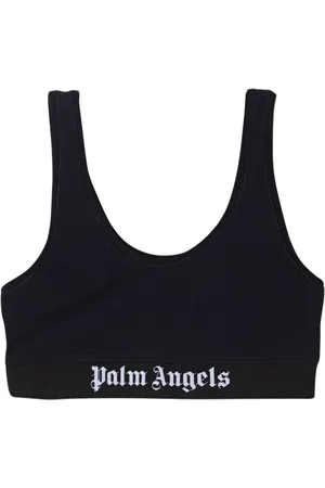 Palm Angels Sport, Kobieta, Czarny, L, Czarna Koronkowa Bielizna z Ozdobnymi Logo