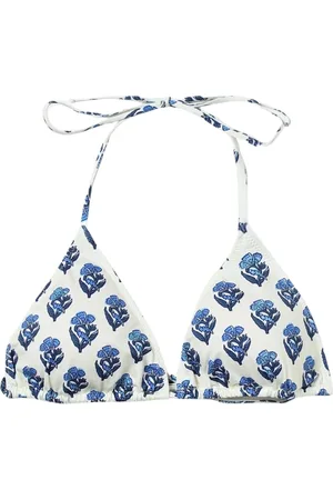MC2 SAINT BARTH Stroje kąpielowe, Kobieta, Wielobarwność, S, Biały Kwiatowy Top Bikini