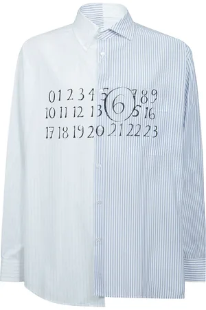 Maison Margiela Koszule, Mężczyzna, Niebieski, M, Asymetryczny design klasyczna koszula