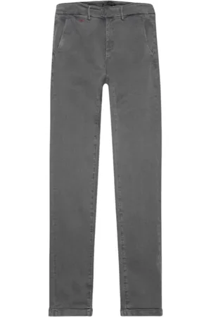 sartoria tramarossa Jeansy, Mężczyzna, Szary, W36, Stalowe Spodnie Slim z Bawełny Gabardine