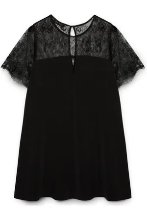 Fiorella rubino Sukienki, Kobieta, Czarny, 6XL, Sukienka z koronką