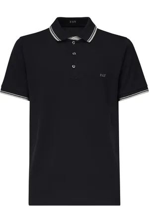 FAY Koszulki, Mężczyzna, Czarny, 2XL, Czarne Koszulki i Pola z Krótkimi Rękawami