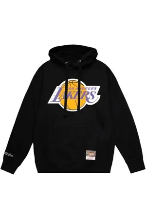 Mitchell & Ness Bluzy, Mężczyzna, Czarny, XL, Lakers Bluza z Kapturem z Logo Drużyny