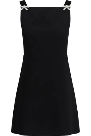 Prada Sukienki, Kobieta, Czarny, M, Kryształowa Sukienka Mini z Kokardą