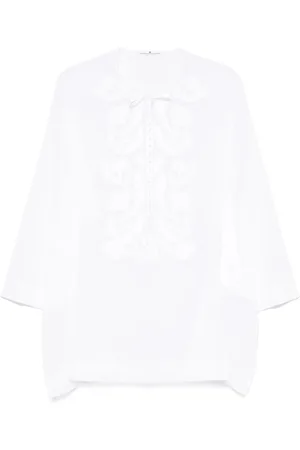 ERMANNO SCERVINO Sukienki, Kobieta, Biały, S, Krótka Sukienka Kaftanowa