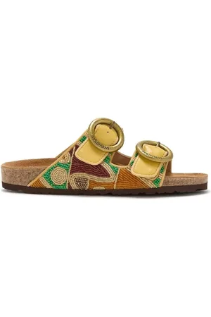 Maliparmi Buty, Kobieta, Żółty, 40 EU, Sandały z koralikami Mimosa