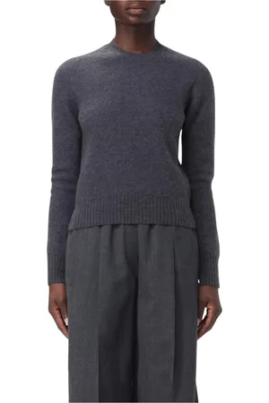 Jil Sander Swetry, Kobieta, Szary, S, Kaszmir, Luksusowy Sweter z Okrągłym Dekoltem