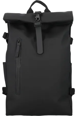 Rains Torebki, unisex, Czarny, ONE SIZE, Poliester, Plecak typu Rolltop