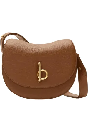 Burberry Torebki, Kobieta, brązowy, ONE SIZE, Elegancka Skórzana Torba na Ramię
