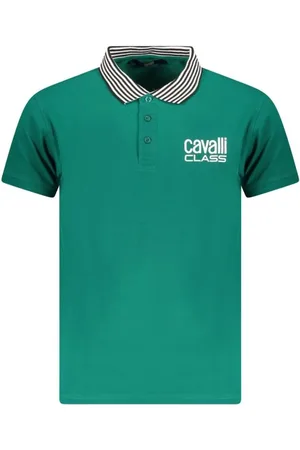 Roberto Cavalli Koszulki, Mężczyzna, Zielony, 2XL, Zielona Koszulka Polo z Bawełny Klasyczny Design