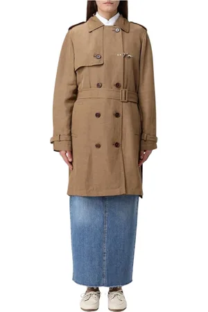 FAY Płaszcze, Kobieta, brązowy, S, Stylowy Płaszcz Trench z Paskiem