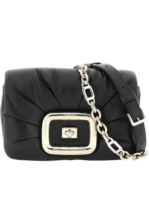 Roger Vivier Torebki, Kobieta, Czarny, ONE SIZE, Czarna Mini Torba Łańcuszkowa Elegancki Styl