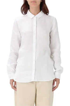 Barbour Bluzki, Kobieta, Biały, M, Biała Koszula z Guzikami