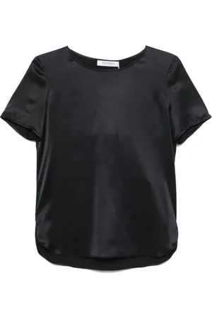 Max Mara Bluzki, Kobieta, Czarny, XS, Czarny Sweter z Okrągłym Dekoltem i Szczelinami na Bokach