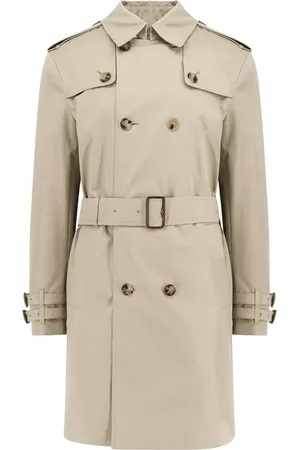 Burberry Płaszcze, Mężczyzna, Zielony, M, Płaszcz Trench z bawełny Madras