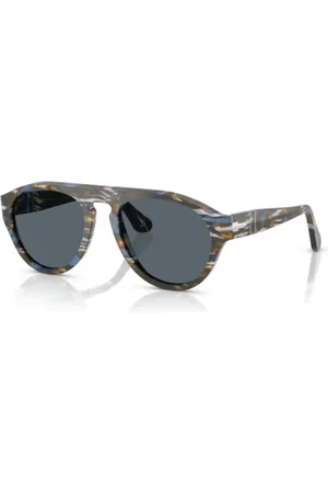 Persol Akcesoria, unisex, Szary, L, Okrągłe Okulary Przeciwsłoneczne Szary Granatowy