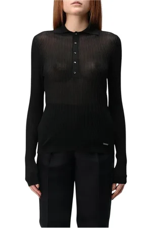 Dsquared2 Koszulki, Kobieta, Czarny, M, Czarny Sweter z Pikowana Kratka