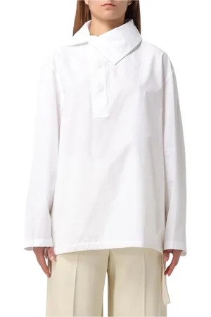 Jil Sander Bluzki, Kobieta, Biały, M, Biała Bawełniana Koszula Poplinowa