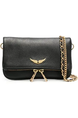 Zadig & Voltaire Torebki, Kobieta, Czarny, ONE SIZE, Ikoniczna Czarna Skórzana Torebka Clutch