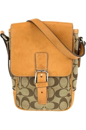 Coach Pre-owned, Kobieta, Beżowy, ONE SIZE, Pre-owned Canvas shoulder-bags