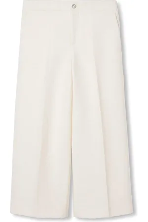 Gucci Spodnie, Kobieta, Biały, L, Białe Spodnie Boucle Culottes Elegancki Styl