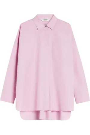 Max Mara Bluzki, Kobieta, Różowy, 2XS, Miękka Koszula z Poplinu Bawełnianego