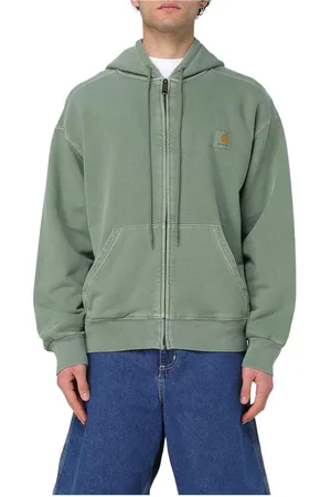 Carhartt Bluzy, Mężczyzna, Zielony, XL, Beżowy Bluza z Kapturem na Zamek