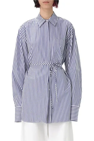 Sportmax Bluzki, Kobieta, Niebieski, 2XS, Klasyczna Niebieska Koszula z Guzikami