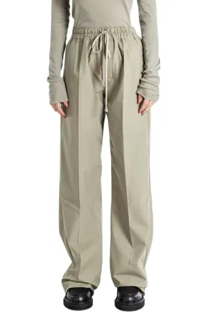 Rick Owens Spodnie, Kobieta, Zielony, S, Zielone Proste Spodnie Celadon