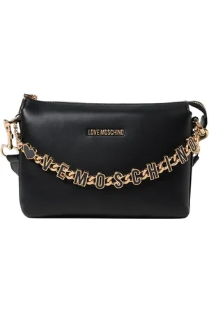 Moschino Torebki, Kobieta, Czarny, ONE SIZE, Czarna Chain Strap Clutch Torba