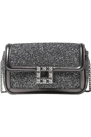 Roger Vivier Torebki, Kobieta, Szary, ONE SIZE, Tweed, Srebrny Tweed Klamra Pasek