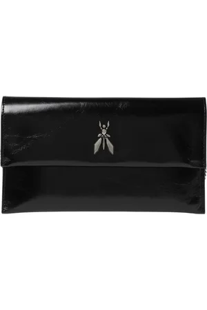 Patrizia Pepe Torebki, Kobieta, Czarny, ONE SIZE, Czarna Skórzana Torebka Clutch