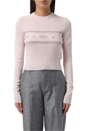 Chiara Ferragni Swetry, Kobieta, Różowy, L, Różowy Sweter z Logo